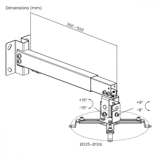 Universal projector mount MC-206 W – 5