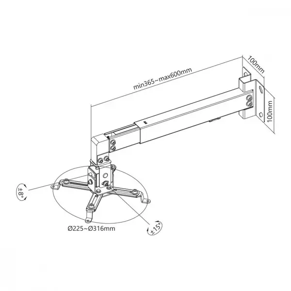 Wall-mounted projector bracket MC-205 W – 4