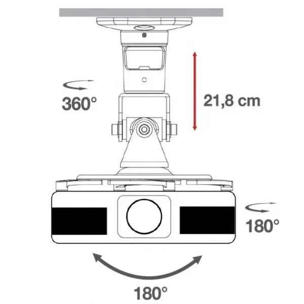 TECHLY 022397 Universal projector ceiling mount 22 cm 10 kg white – 6