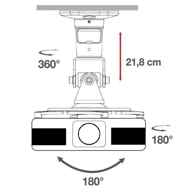 TECHLY 022397 Universal projector ceiling mount 22 cm 10 kg white – 10