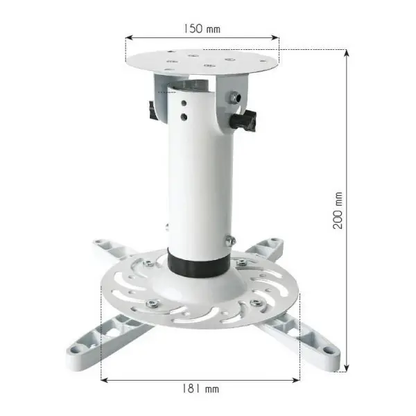 TECHLY 022274 Universal projector ceiling mount 20 cm 15 kg white – 4