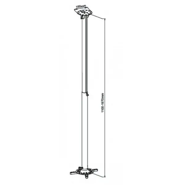 TECHLY 301597 Universal projector ceiling mount 110-197 cm 15 kg silver – 3