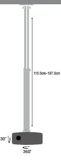 TECHLY 301597 Universal projector ceiling mount 110-197 cm 15 kg silver – 7
