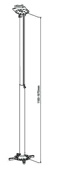 TECHLY 301597 Universal projector ceiling mount 110-197 cm 15 kg silver – 8