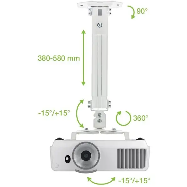 TECHLY 309654 Universal projector ceiling mount 38-58 cm 13.5 kg silver – 6