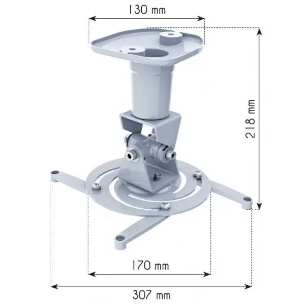 TECHLY 022397 Universal projector ceiling mount 22 cm 10 kg white – 4