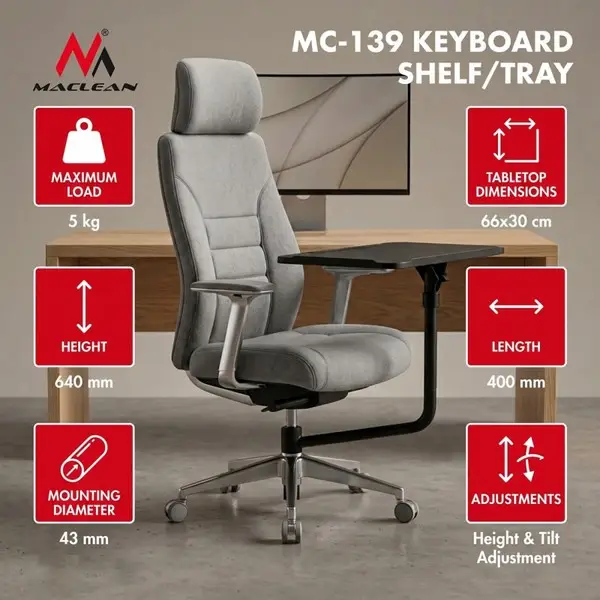 Keyboard tray for mounting on chair MC-139 – 2