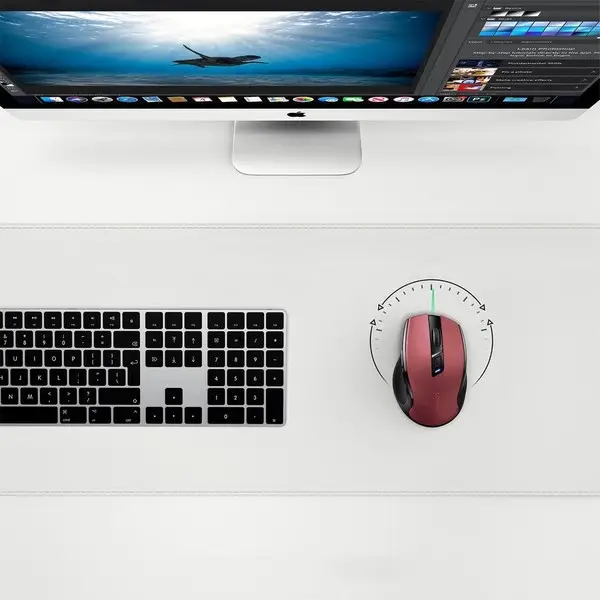 Belaidė optinė pelė Ugreen MU006 USB 2,4 GHz / Bluetooth 5.0 4000 DPI – raudona – 7