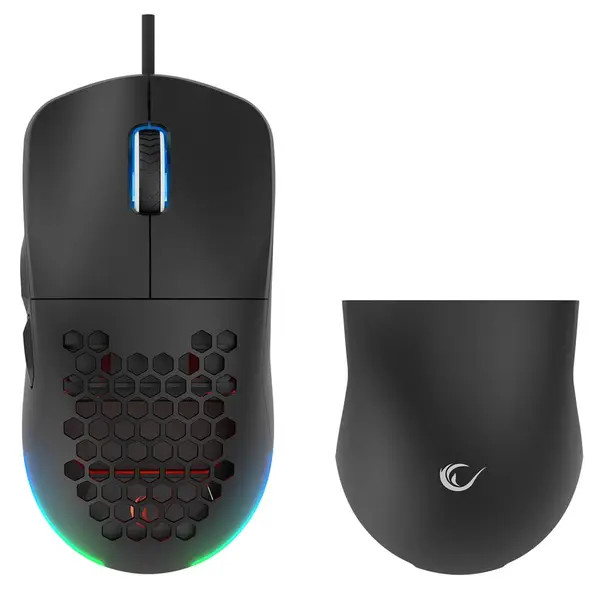 RAMPAGE LAIDINIS ŽAIDIMŲ PELĖ 12800 DPI BLINK BLACK – 3
