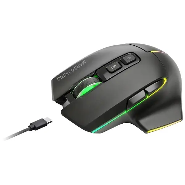 Mars Gaming MMWVECTOR kompiuterio pelė Žaidimams Dešinės rankos RF Wireless + Bluetooth + USB Type-A Optinis 12000 DPI – 2