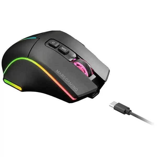 Mars Gaming MMWVECTOR kompiuterio pelė Žaidimams Dešinės rankos RF Wireless + Bluetooth + USB Type-A Optinis 12000 DPI – 3