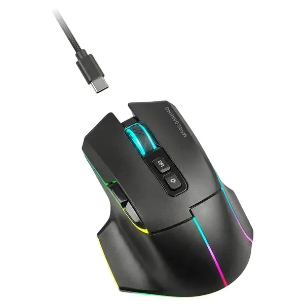 Mars Gaming MMWVECTOR kompiuterio pelė Žaidimams Dešinės rankos RF Wireless + Bluetooth + USB Type-A Optinis 12000 DPI – 4