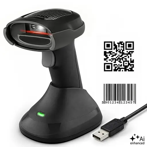 Wireless barcode scanner 1D 2D scanner stand USB