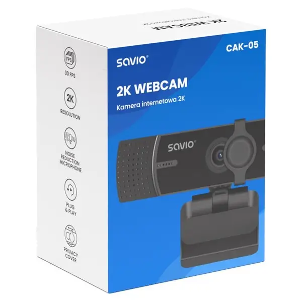 Savio CAK-05 internetinė kamera 3,7 MP 2560 x 1440 pikseliai USB Juoda – 5