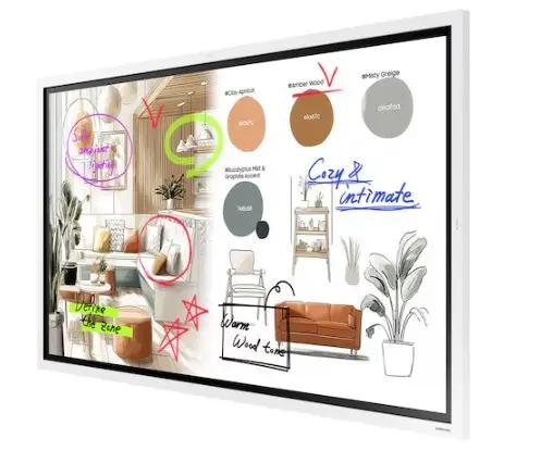 SAMSUNG FLIP PRO DIGITAL FLIPBOARD, WM55F-X, 55" UHD, REAR (HDMI IN/OUT, TOUCH OUT, USB 3.0, LAN, AUDIO), WIFI WPA2 ENTERPRISE, BLUETOOTH, RS-232, TIZEN 9 (8GB RAM/64GB STORAGE) SOC, SPEAKERS (2X15W), 400X400 VESA, WHITE GRAY – 4