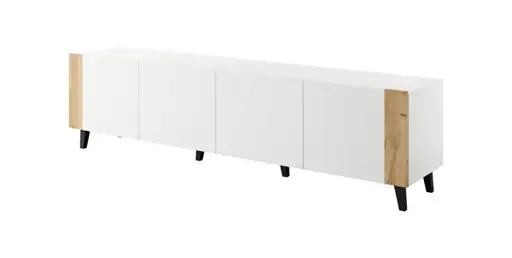 RTV spintelė FARO 200x42x52 balta matinė + ąžuolas craft
