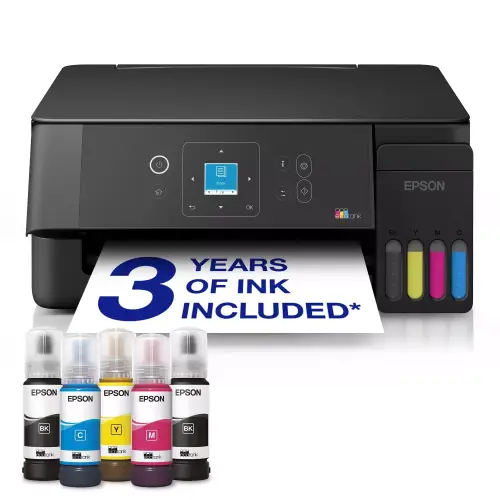 Epson EcoTank L3361 daugiafunkcis A4 spausdintuvas su „Wi-Fi“, „AirPrint“, LCD ekranu ir rašalo talpykla, kurioje rašalo yra tiek, kad pakaks iki 3 metų – 5