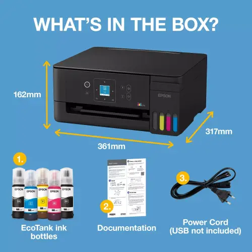 Epson EcoTank L3362 daugiafunkcis A4 spausdintuvas su „Wi-Fi“, „AirPrint“, LCD ekranu ir rašalo talpykla, kurioje rašalo yra tiek, kad pakaks iki 3 metų – 7
