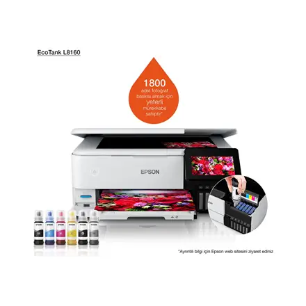 Epson EcoTank L8160 Wireless Inkjet Colour Photo Multifunctional Printer – 3