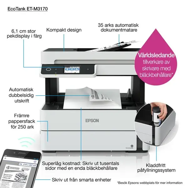 Epson EcoTank M3170 All-in-one Multifunctional Inkjet Mono printer – 8