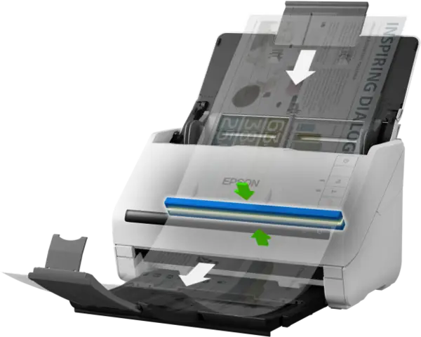 Epson WorkForce DS-770II išmanus kompaktiškas lapų skaitytuvas su inovatyviomis išmaniosiomis funkcijomis, užtikrinančiomis spartų ir efektyvų daugybės dokumentų nuskaitymą – 3