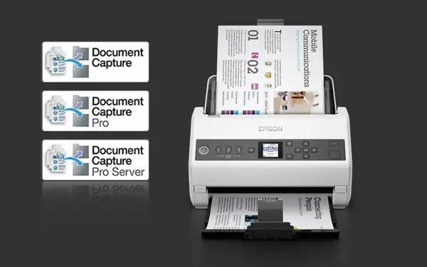 Epson WorkForce DS-730N išnaudokite visas susietos darbo vietos galimybes, naudodamiesi šiuo nebrangiu ir labai efektyviu autonominiu tinklo skaitytuvu – 7