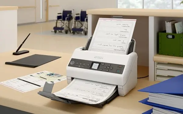 Epson WorkForce DS-730N išnaudokite visas susietos darbo vietos galimybes, naudodamiesi šiuo nebrangiu ir labai efektyviu autonominiu tinklo skaitytuvu – 8