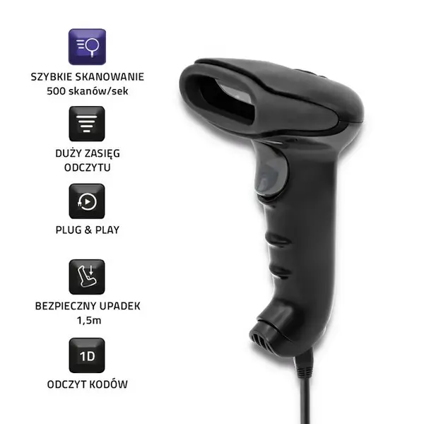 QOLTEC 50866 Barcode scanner 1D CCD USB Black – 7