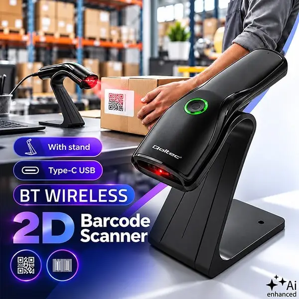 Wireless barcode scanner 1D 2D scanner stand USB – 2