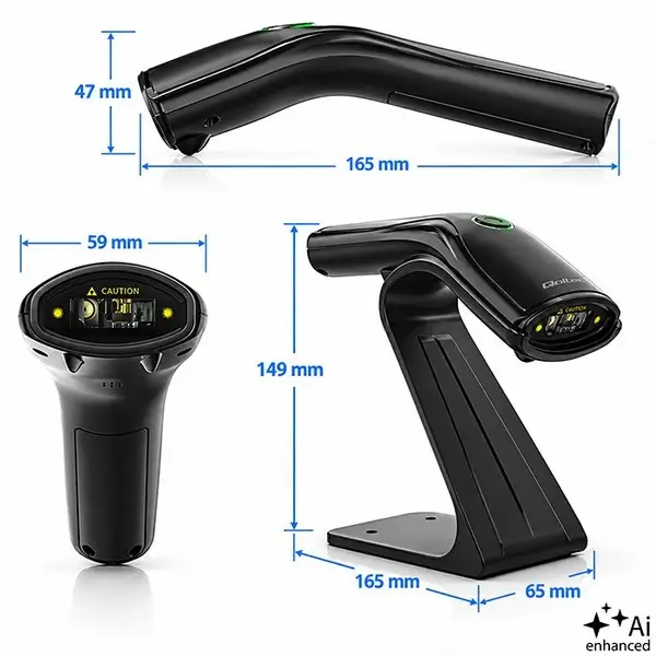 Wireless barcode scanner 1D 2D scanner stand USB – 7