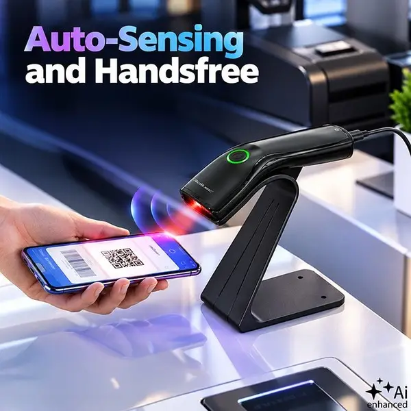 Wireless barcode scanner 1D 2D scanner stand USB – 8