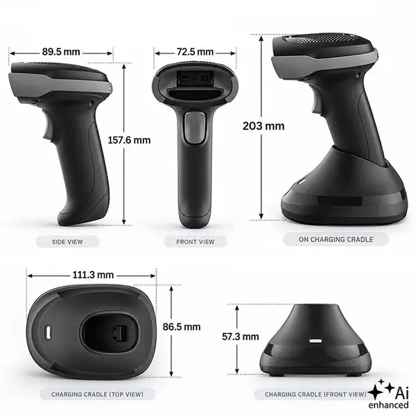 Wireless barcode scanner 1D 2D scanner stand USB – 8