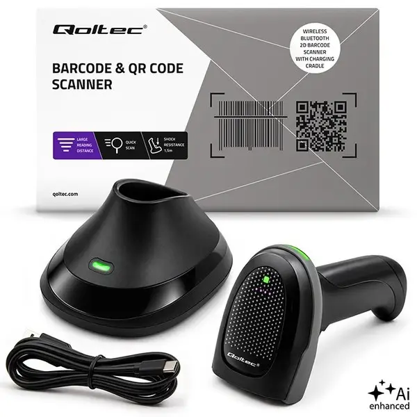 Wireless barcode scanner 1D 2D scanner stand USB – 10