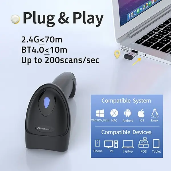Barcode reader and QR code scanner 1D 2D USB – 6