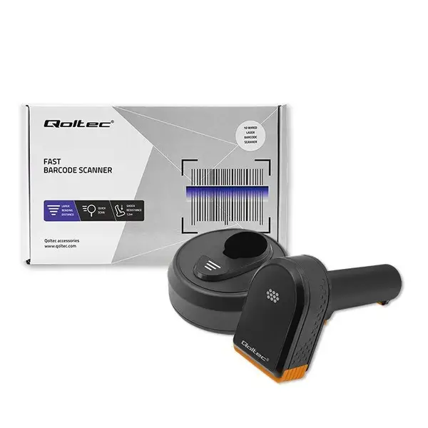 QOLTEC 50878 Wireless 1D 2D Barcode Reader Docking Station – 5