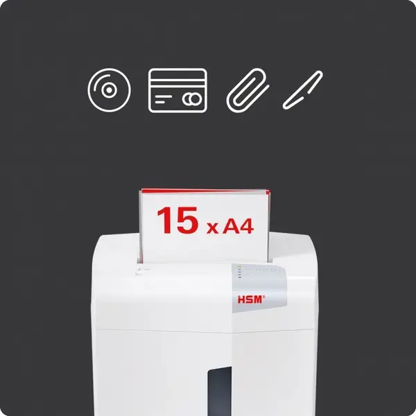 Dokumentų smulkintuvas HSM shredstar X15, 30 l, 4x37 mm – 5
