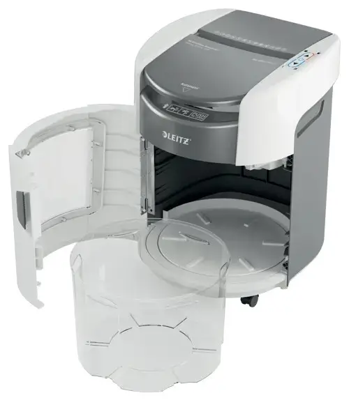 Leitz IQ Optimax AutoFeed 150 80380000 popieriaus smulkintuvas, P4, 150 lapų, 15 l talpos šiukšliadėžė – 10