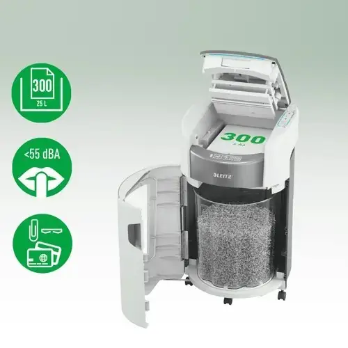 Popieriaus smulkintuvas Leitz 80410000 IQ Optimax AutoFeed 300, P5, 300 lapų, 25 l talpos šiukšliadėžė – 4