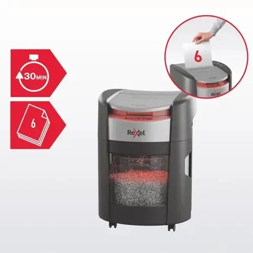 Automatinis dokumentų smulkintuvas Rexel ShredMax AutoFeed+ 150M, P5, 150 lapų, 15 l talpos šiukšliadėžė – 9