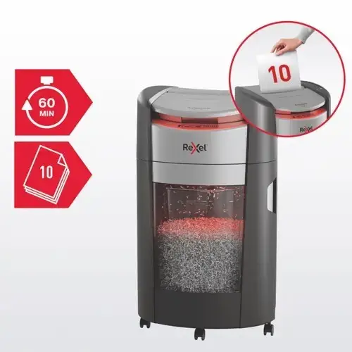 Dokumentų smulkintuvas Rexel ShredMax AutoFeed+ 300X, P4, 300 lapų, 25 l talpos šiukšliadėžė – 9