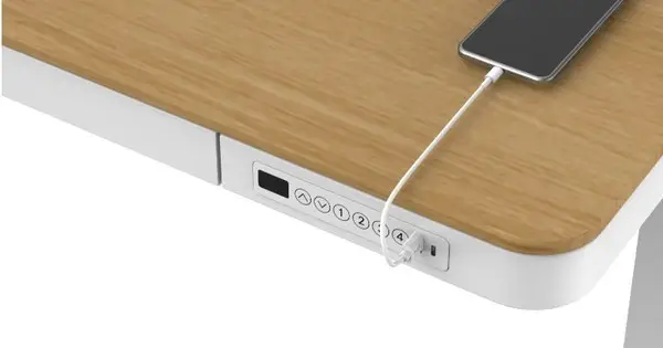 ACTIVEJET rašomasis stalas su elektriniu aukščio reguliavimu 120x60 ET119S baltas / ąžuolinis – 7