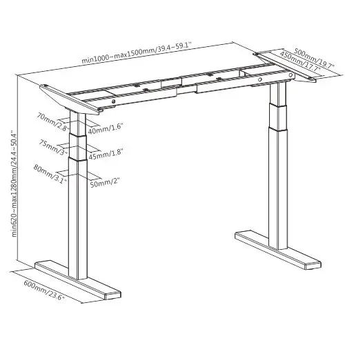 Profesionalus Reguliuojamo Aukščio Stalas, 139cm X 68cm, Pilkas – 2