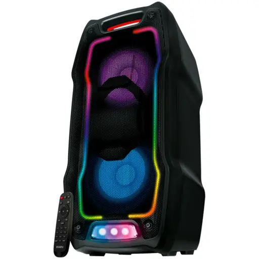SVEN PS-730 bevielė Bluetooth vakarėlių kolonėlė su dinaminiu perjungiamu RGB apšvietimu, TWS, FM radija, AUX