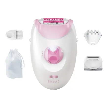 Braun Silk-épil 3 SE3-033 Epilator, White/Pink