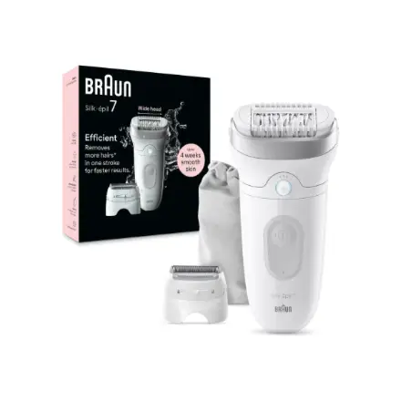 Braun Silk-épil 7 SE7-041 Epilator, Wet & Dry, White/Grey