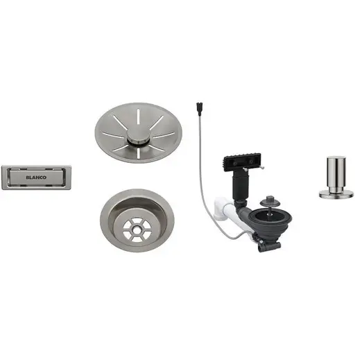 Waste fitting set 1x3,5'' InFino Pop Up Control Satin Platinum