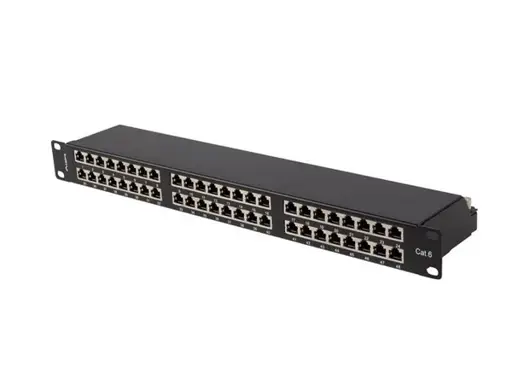 Patch panel 48 ports 1U 19 inches cat.6 ftp shielded black