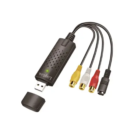 Logilink USB 2.0 A/V grabber, USB-A/M to 3x RCA + Mini-DIN 5/F, Windows 11