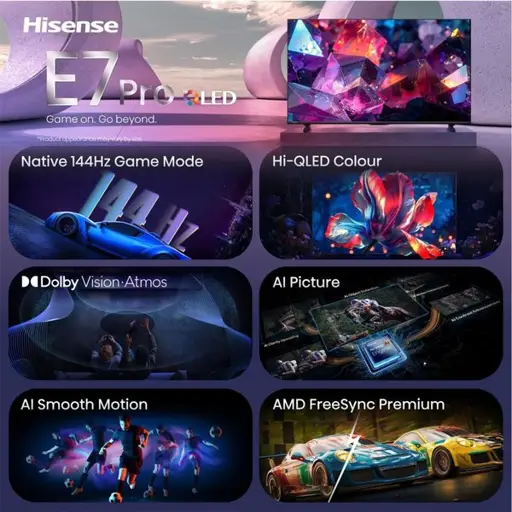 Hisense 65E7S PRO 165,1 cm (65") 4K Ultra HD Smart TV „Wi-Fi“ Juoda
