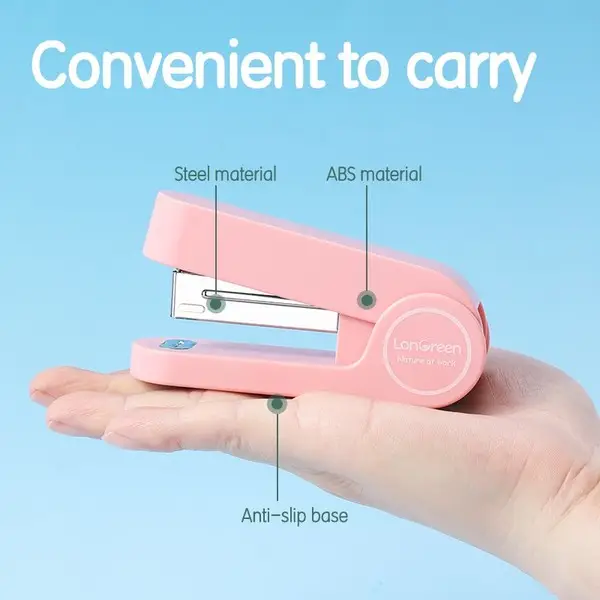 Stapler LonGreen EM416 pink up to 25 sheets – 2